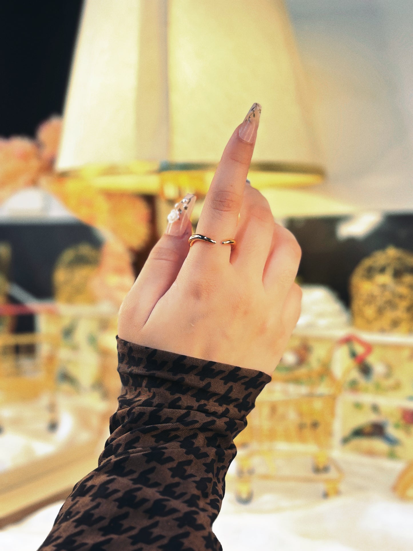 ELF CURVE RINGS (Pair of Gold & Silver) 24k Gold Plated