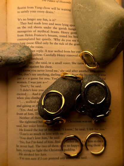 ELF CURVE RINGS (Pair of Gold & Silver) 24k Gold Plated