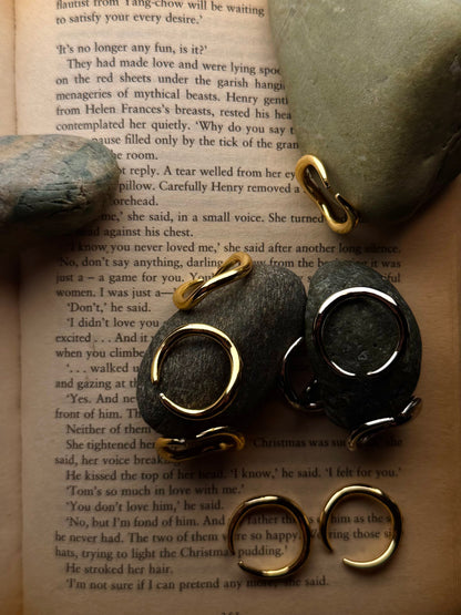 ELF CURVE RINGS (Pair of Gold & Silver) 24k Gold Plated