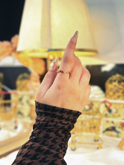 ELF CURVE RINGS (Pair of Gold & Silver) 24k Gold Plated